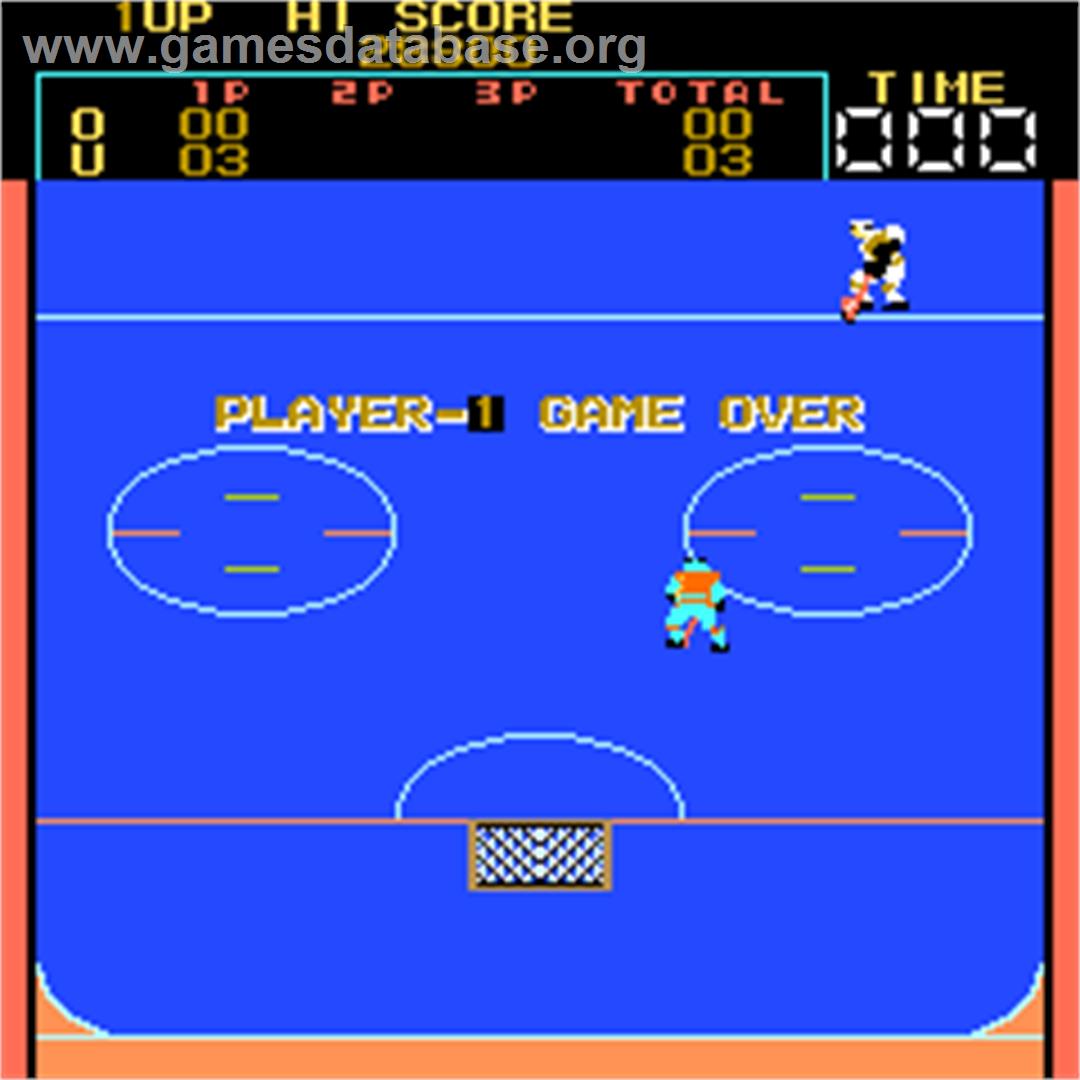 Fighting Ice Hockey - Arcade - Artwork - Game Over Screen