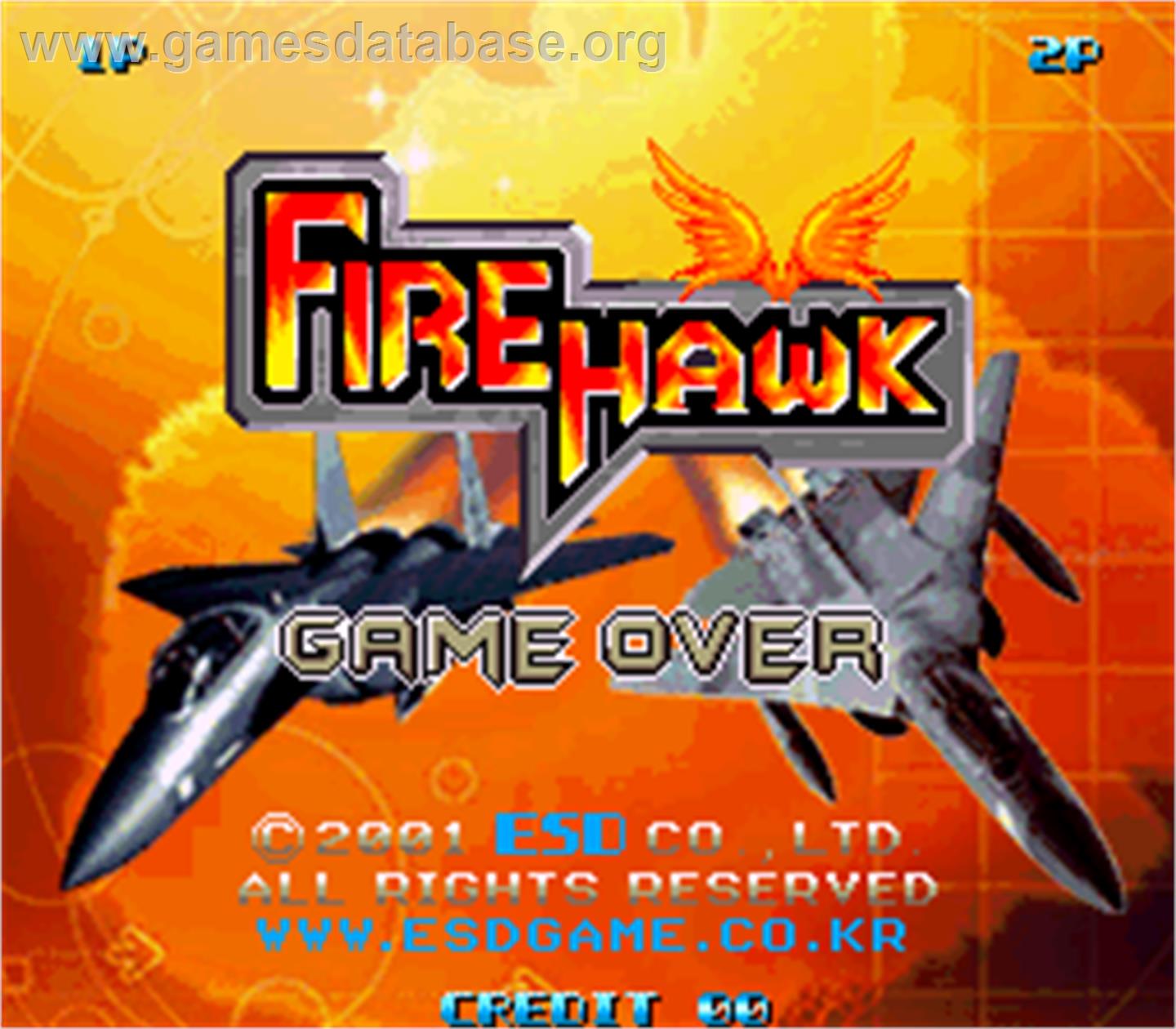 Fire Hawk - Arcade - Artwork - Game Over Screen