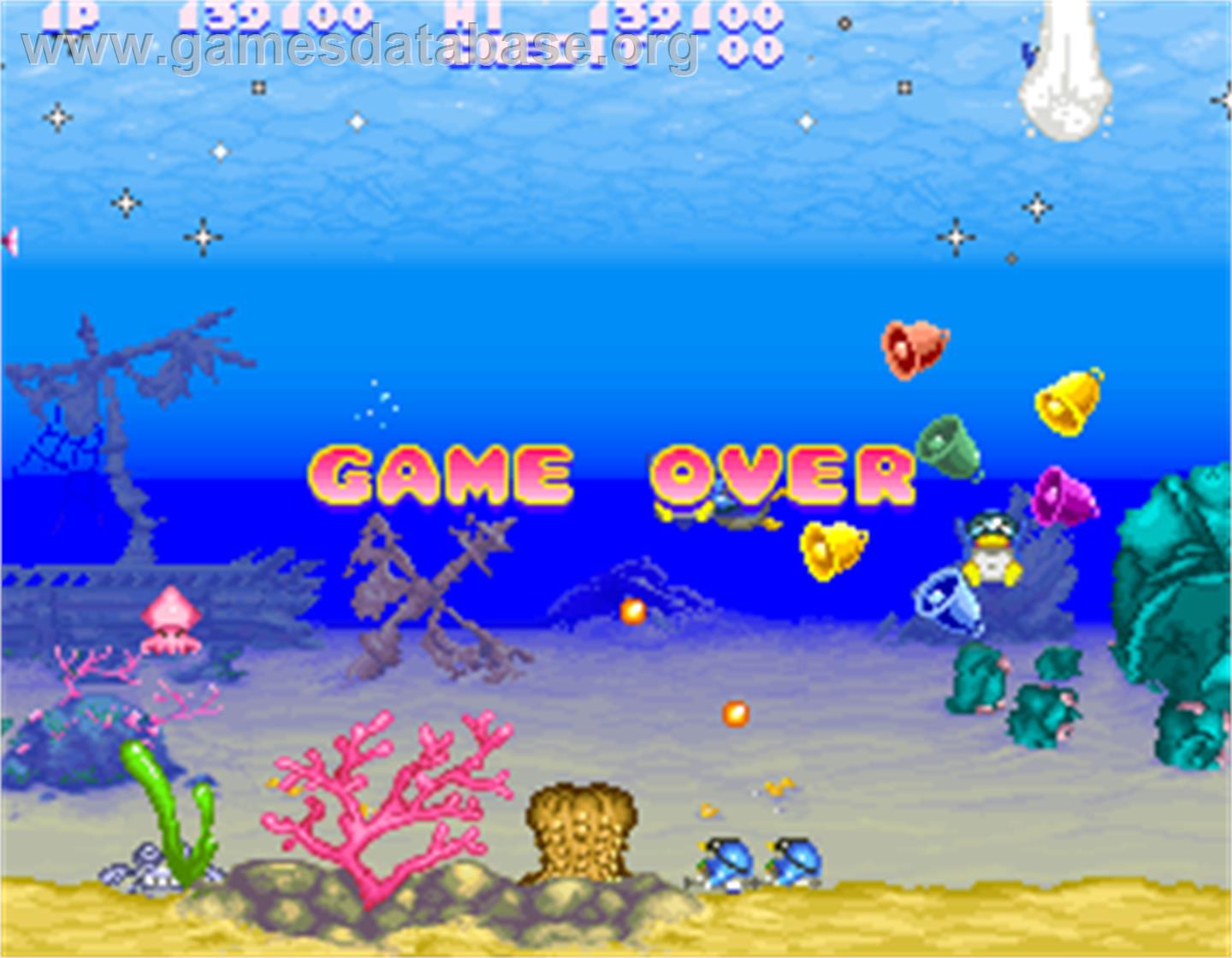 Gokujyou Parodius - Arcade - Artwork - Game Over Screen