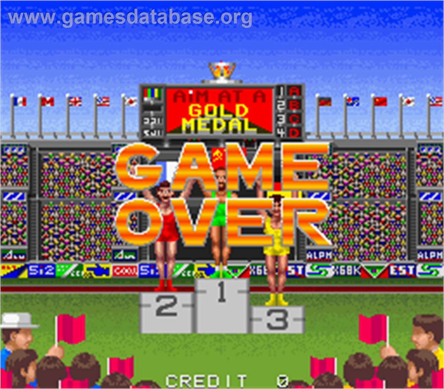 Gold Medalist - Arcade - Artwork - Game Over Screen