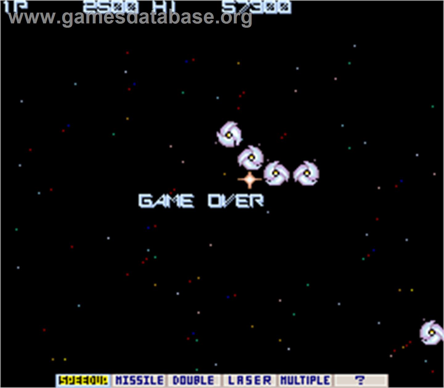 Gradius - Arcade - Artwork - Game Over Screen