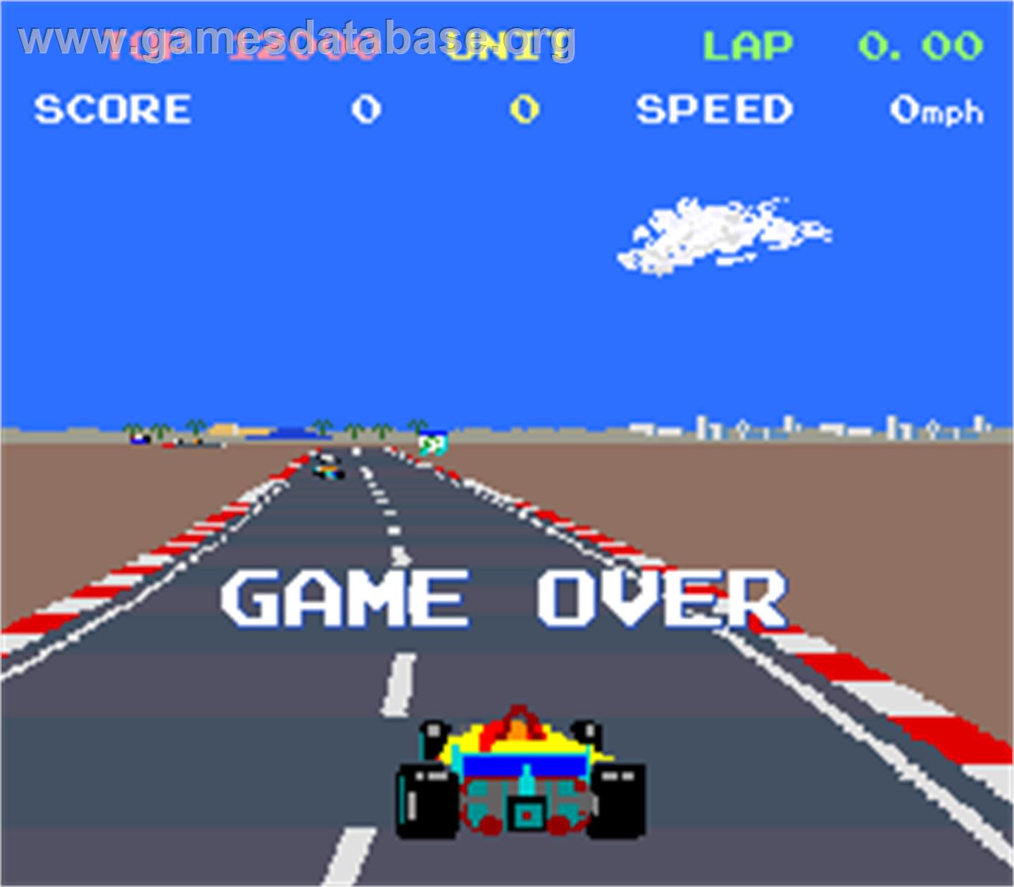 Gran Premio F1 - Arcade - Artwork - Game Over Screen
