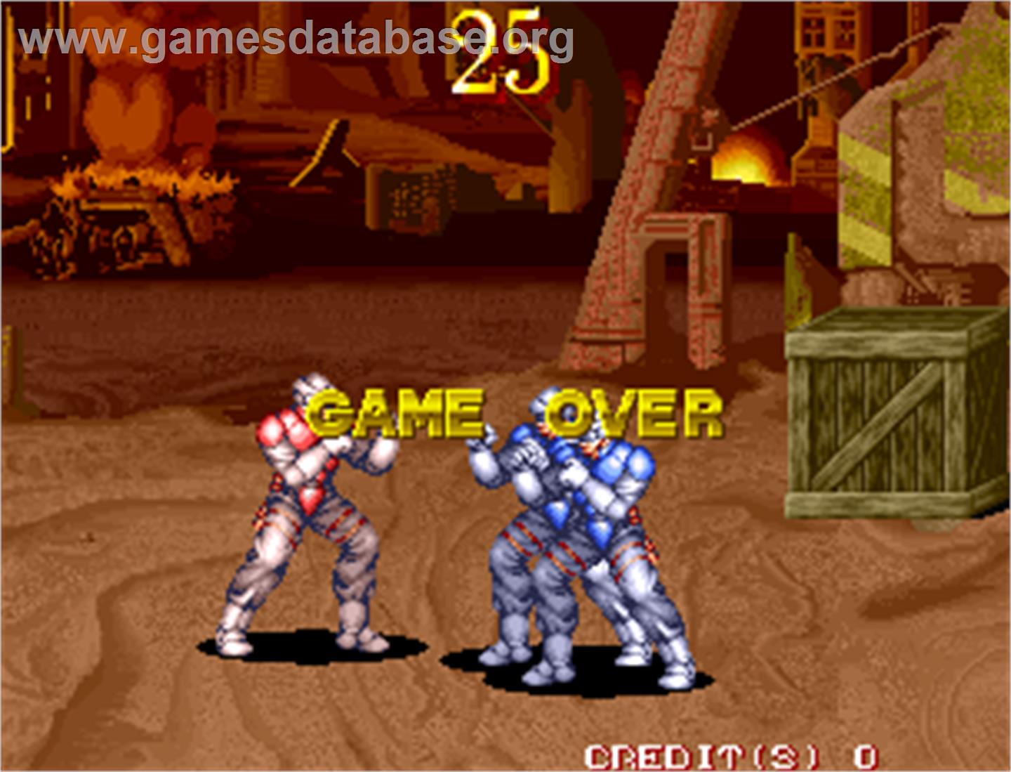 Guardians / Denjin Makai II - Arcade - Artwork - Game Over Screen