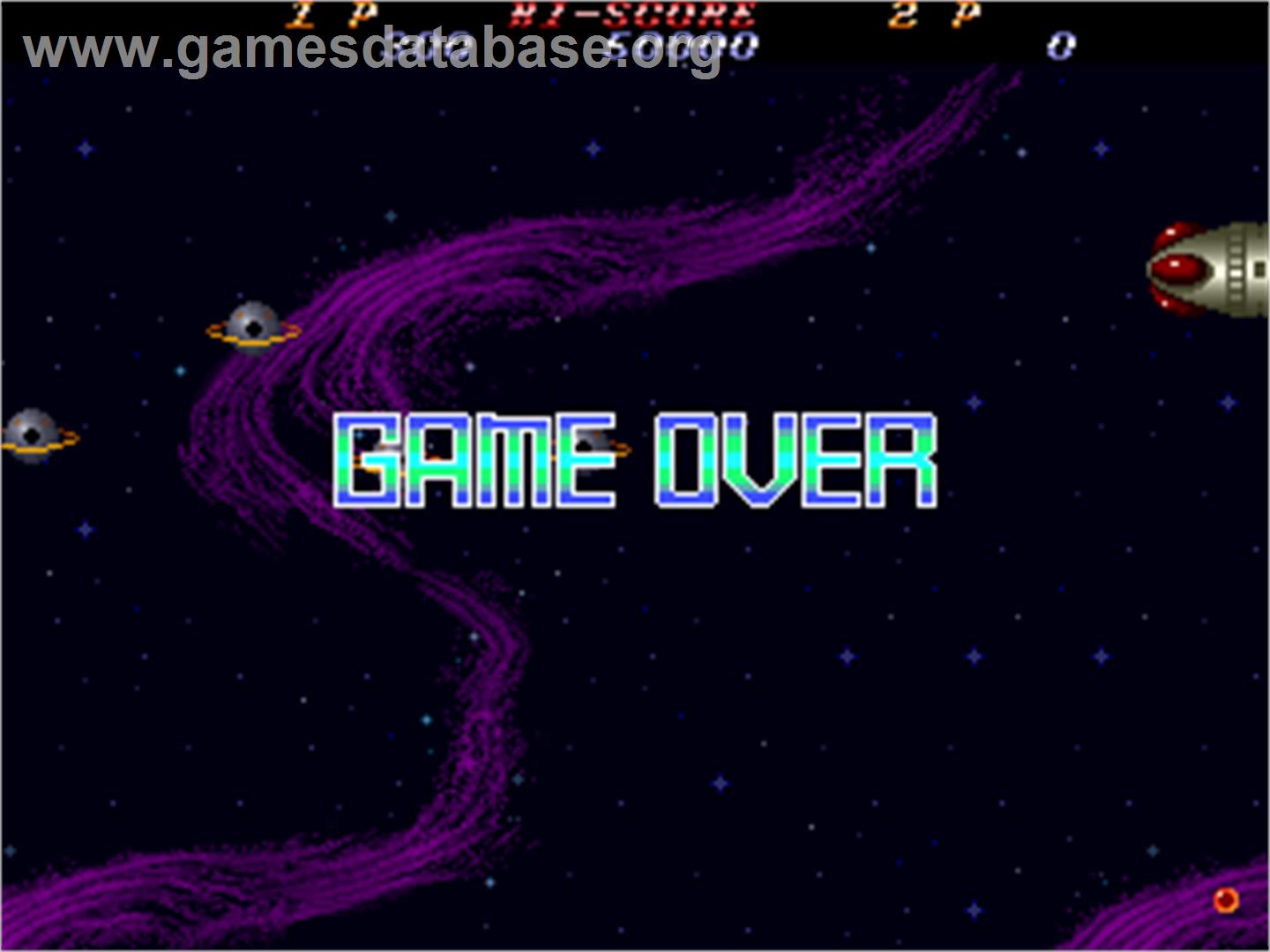 Hellfire - Arcade - Artwork - Game Over Screen