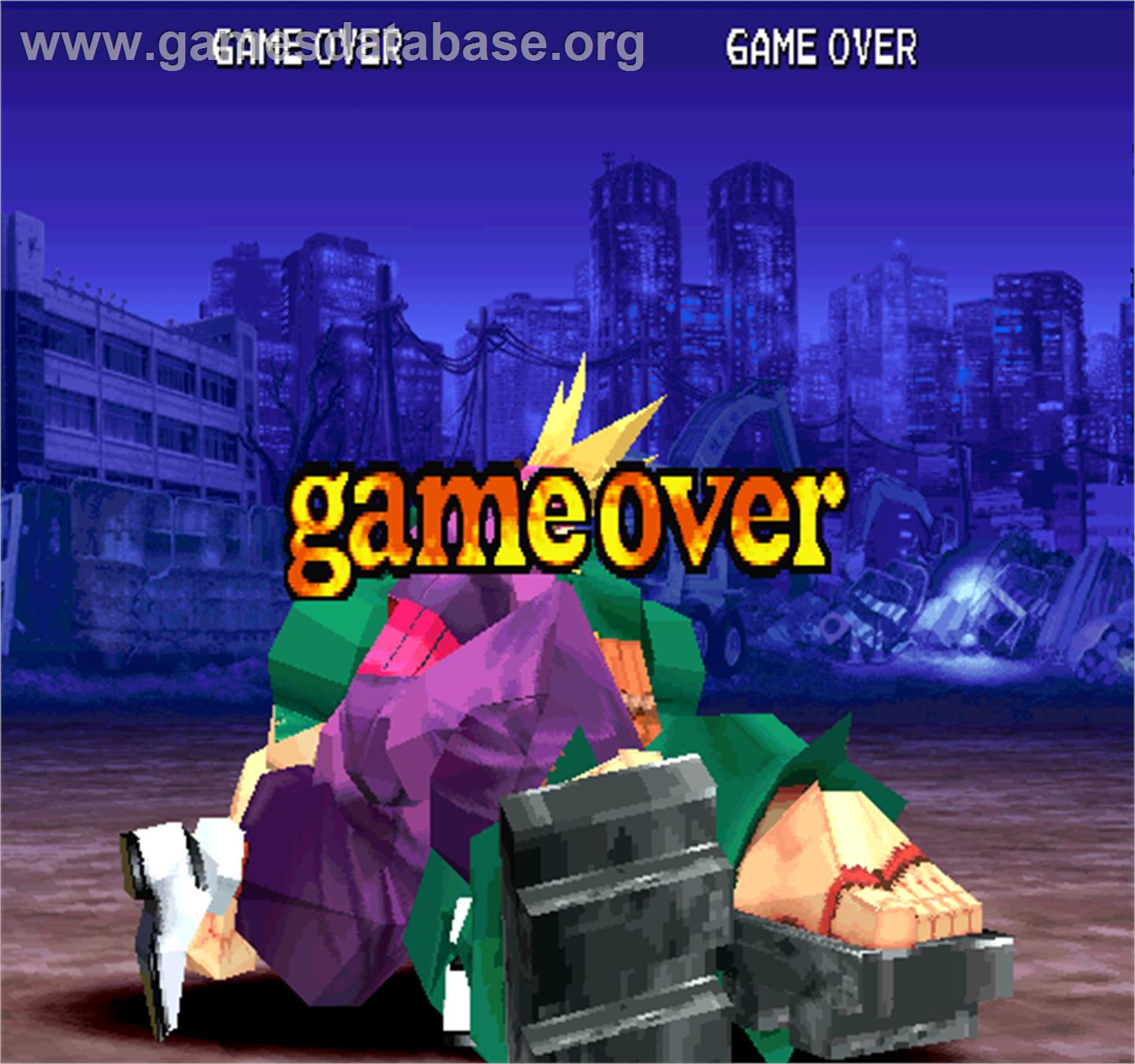 Justice Gakuen - Arcade - Artwork - Game Over Screen