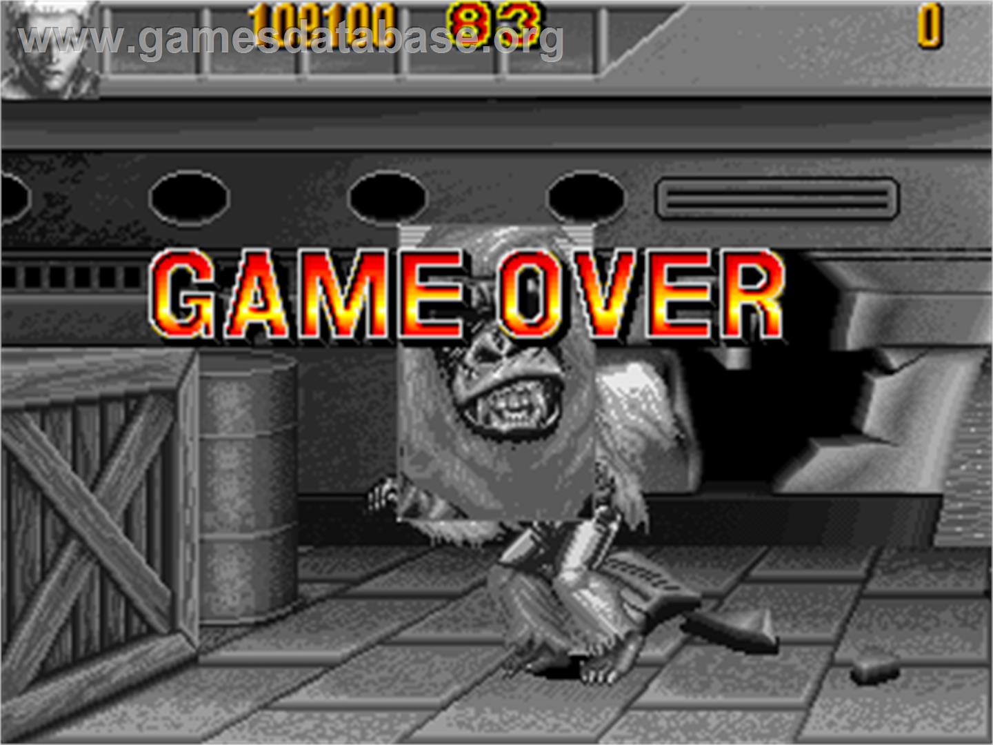 Knuckle Bash 2 - Arcade - Artwork - Game Over Screen