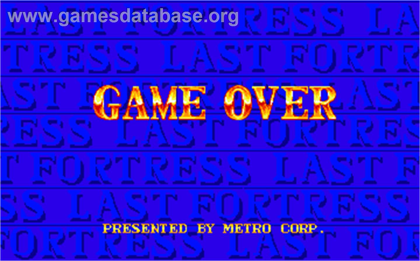 Last Fortress - Toride - Arcade - Artwork - Game Over Screen