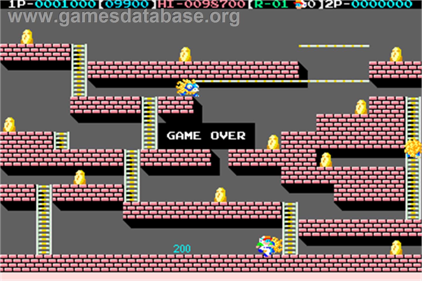 Lode Runner IV - Teikoku Karano Dasshutsu - Arcade - Artwork - Game Over Screen