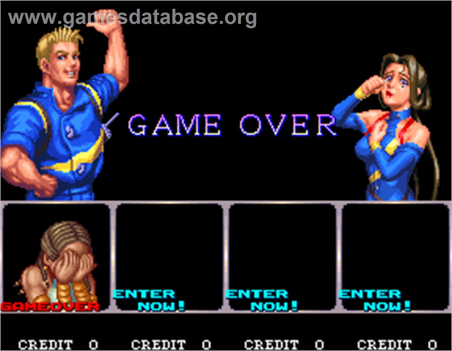 Mach Breakers - Numan Athletics 2 - Arcade - Artwork - Game Over Screen