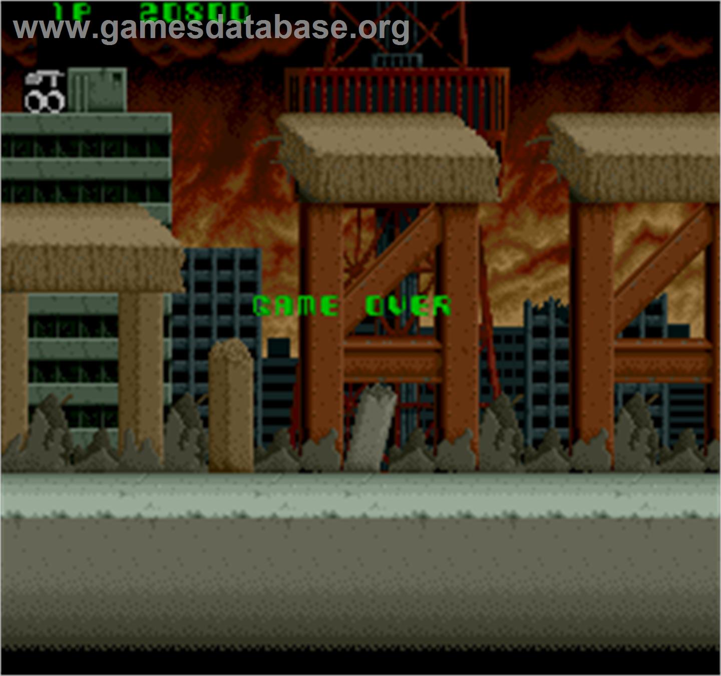 Midnight Resistance - Arcade - Artwork - Game Over Screen