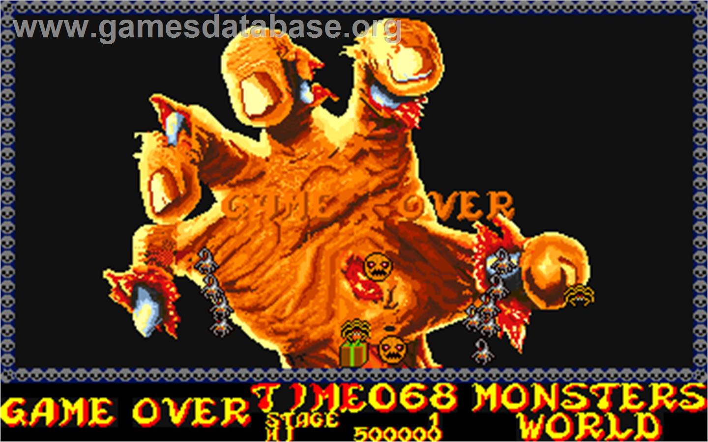 Monsters World - Arcade - Artwork - Game Over Screen