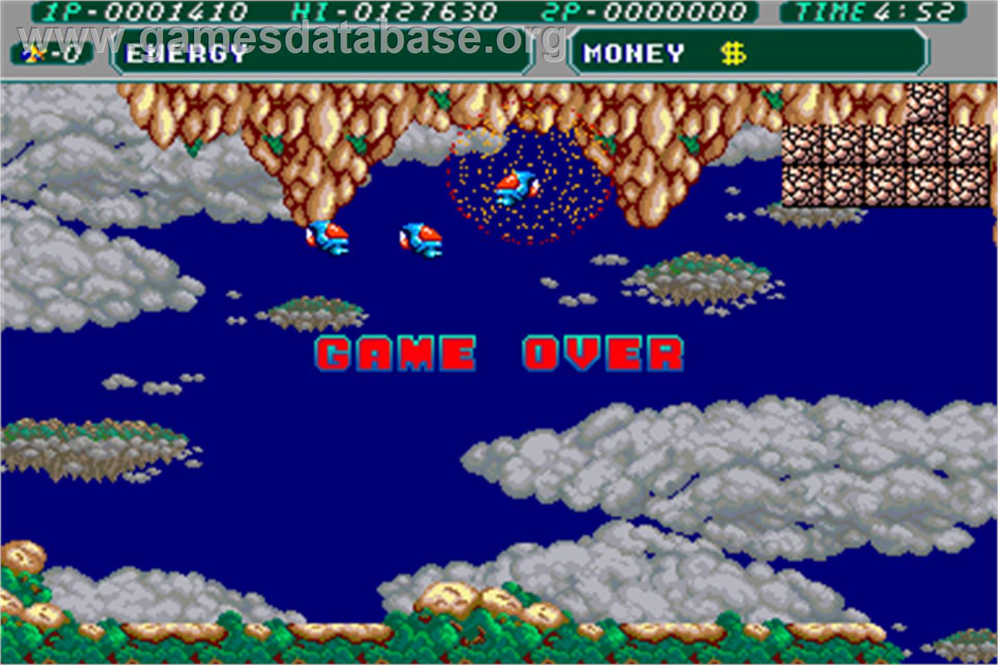 Mr. HELI no Dai-Bouken - Arcade - Artwork - Game Over Screen