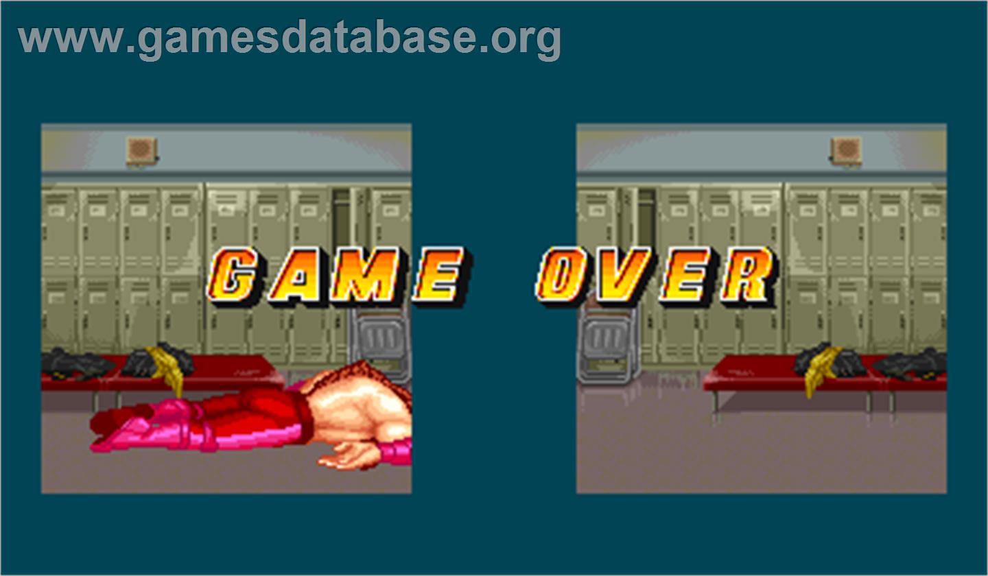 Muscle Bomber Duo: Heat Up Warriors - Arcade - Artwork - Game Over Screen