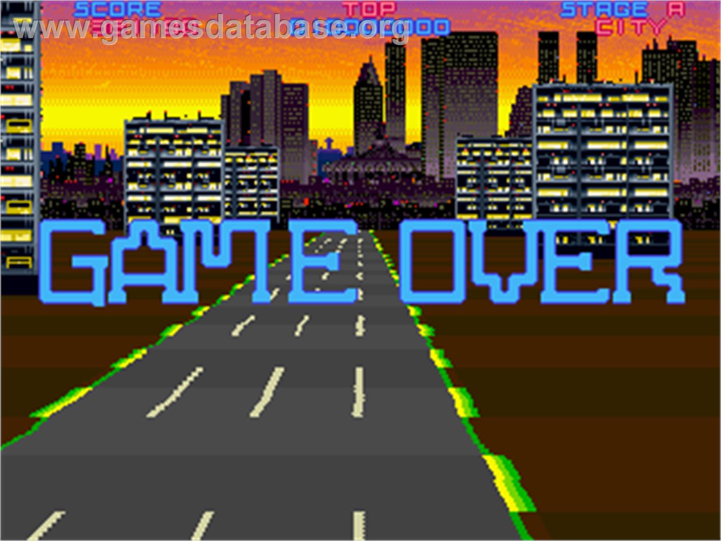 Night Striker - Arcade - Artwork - Game Over Screen