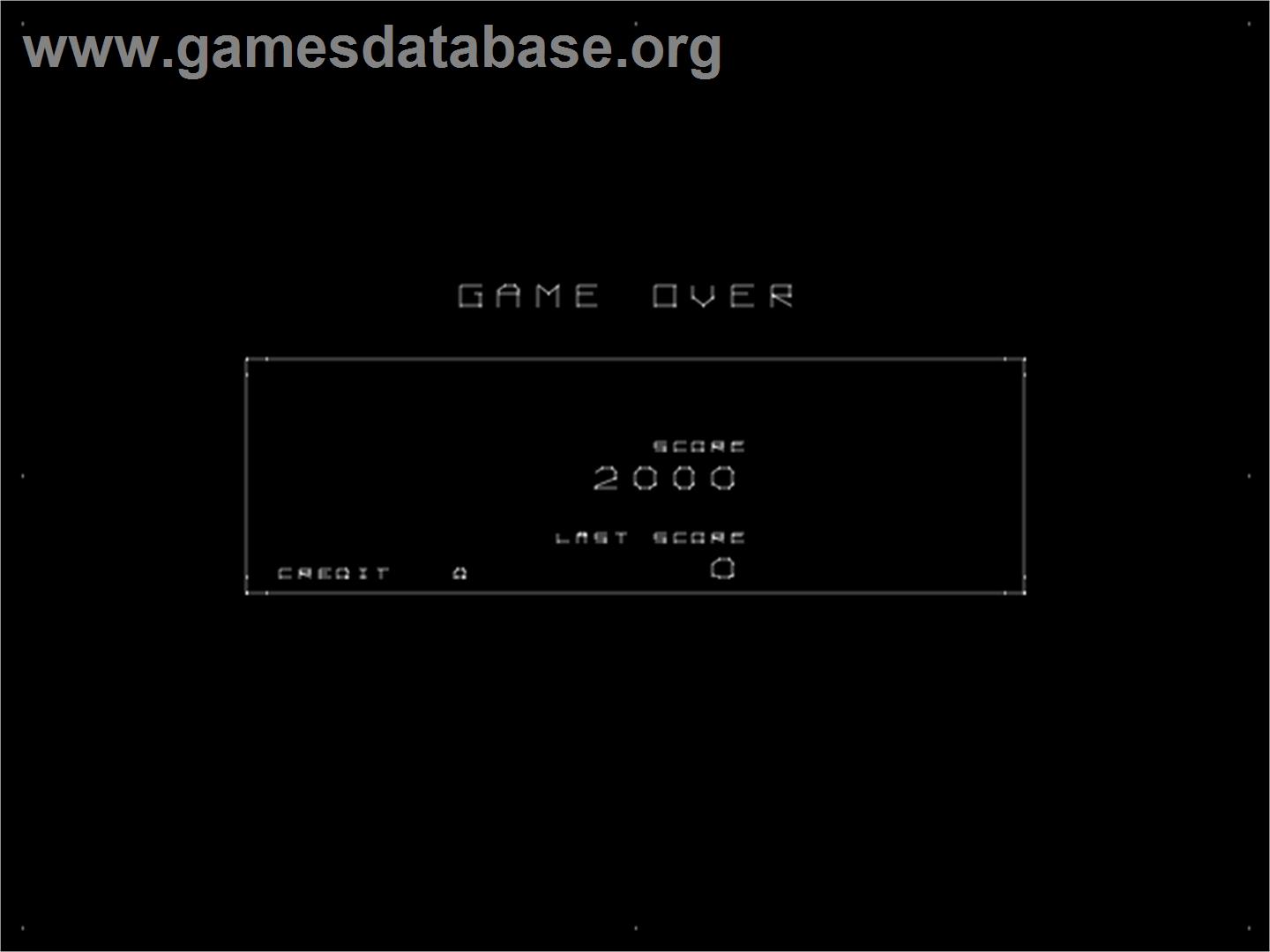 Omega Race - Arcade - Artwork - Game Over Screen