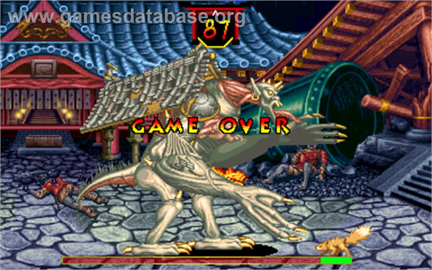 Oni - The Ninja Master - Arcade - Artwork - Game Over Screen