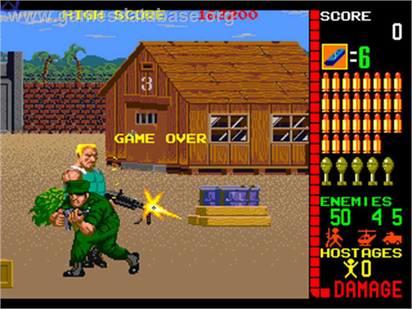 Operation Wolf - Arcade - Artwork - Game Over Screen
