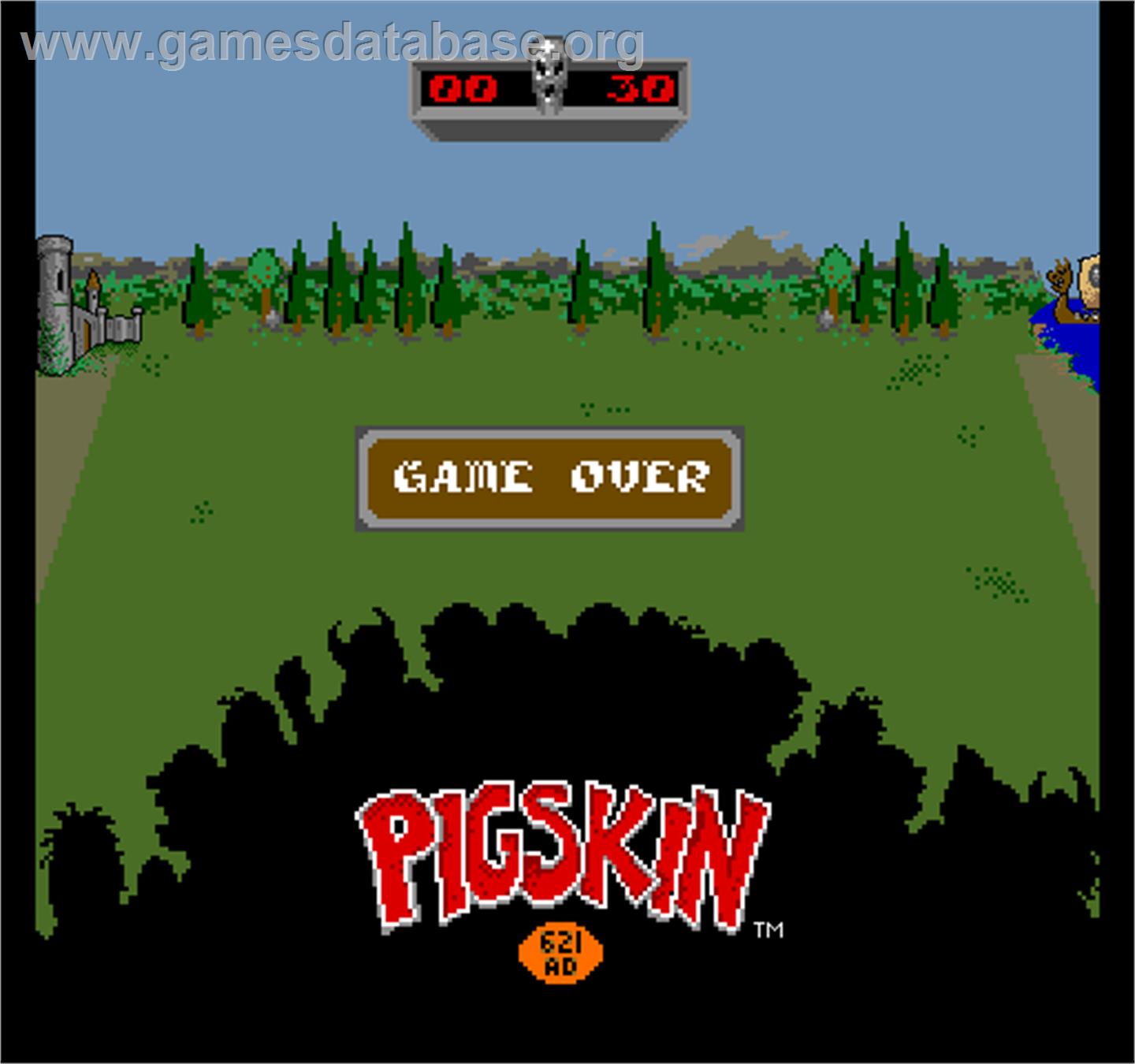 Pigskin 621AD - Arcade - Artwork - Game Over Screen