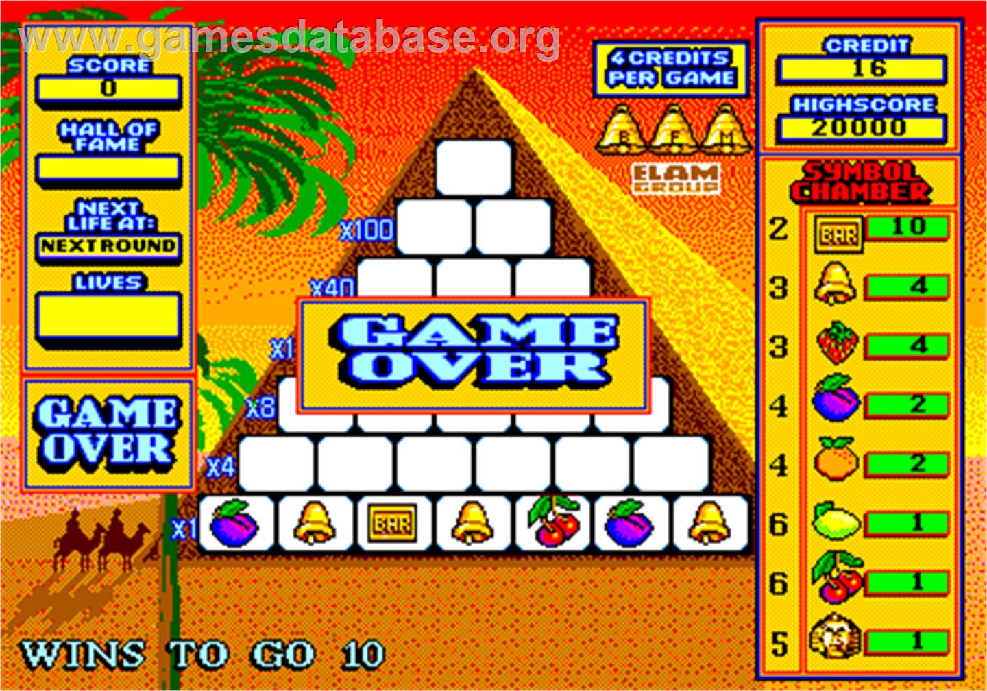 Pyramid - Arcade - Artwork - Game Over Screen