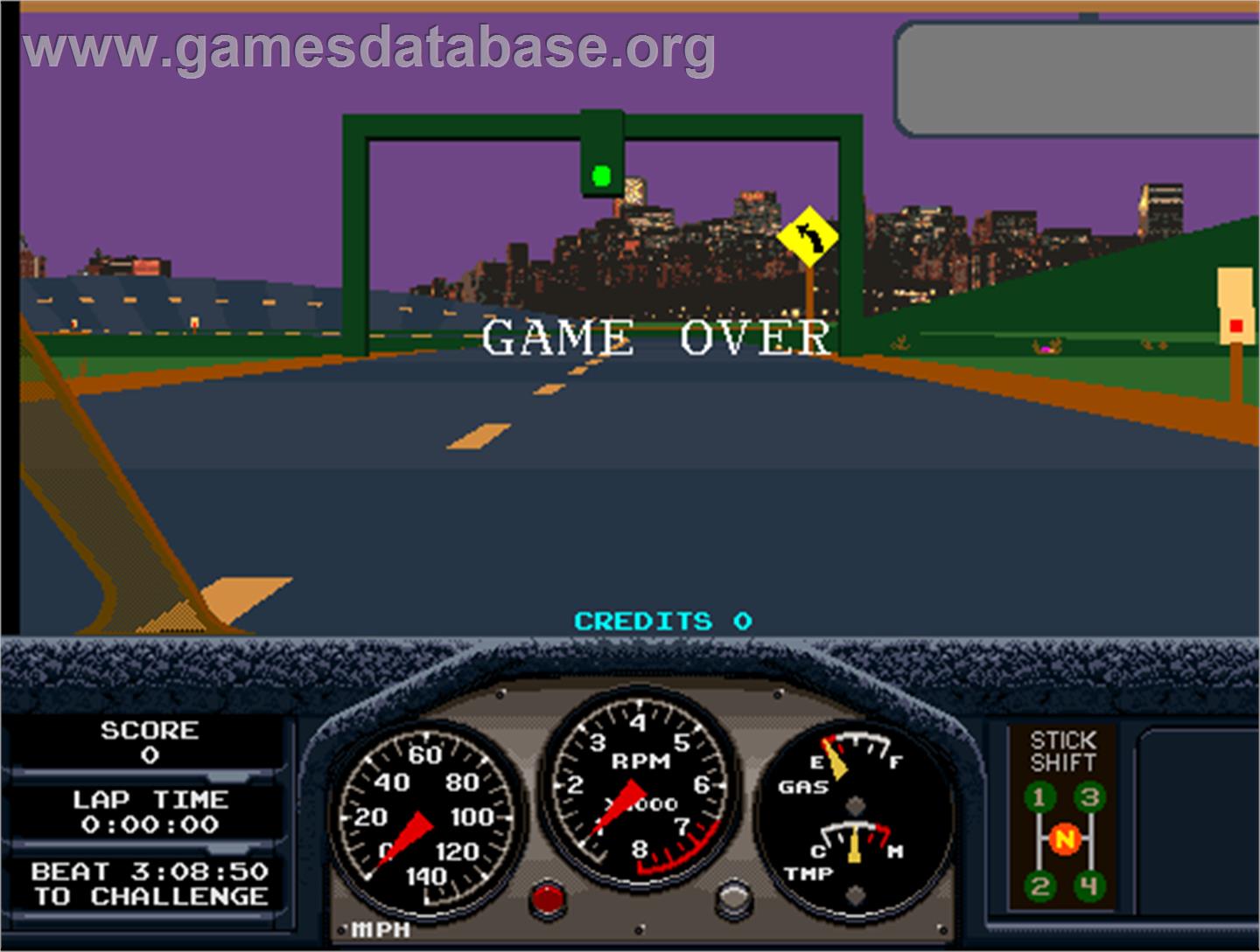 Race Drivin' - Arcade - Artwork - Game Over Screen