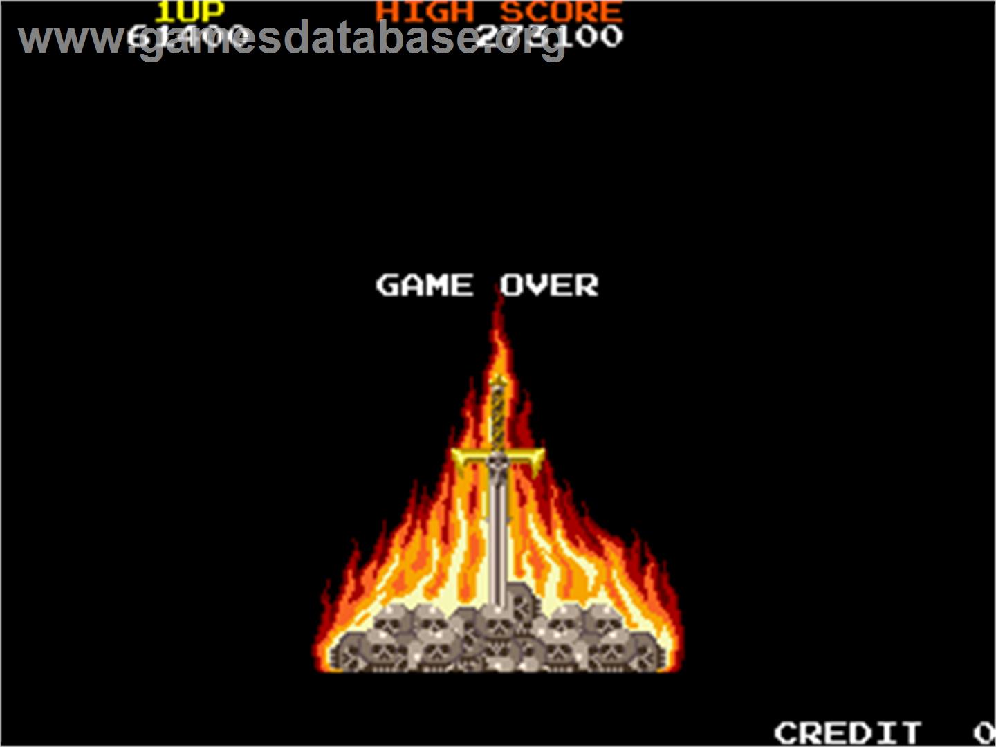 Rastan Saga - Arcade - Artwork - Game Over Screen