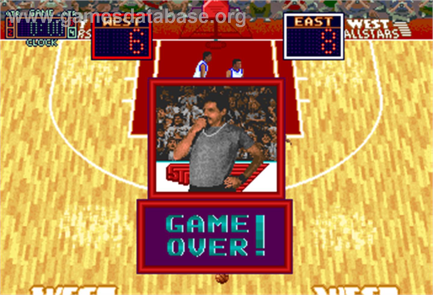 Rim Rockin' Basketball - Arcade - Artwork - Game Over Screen