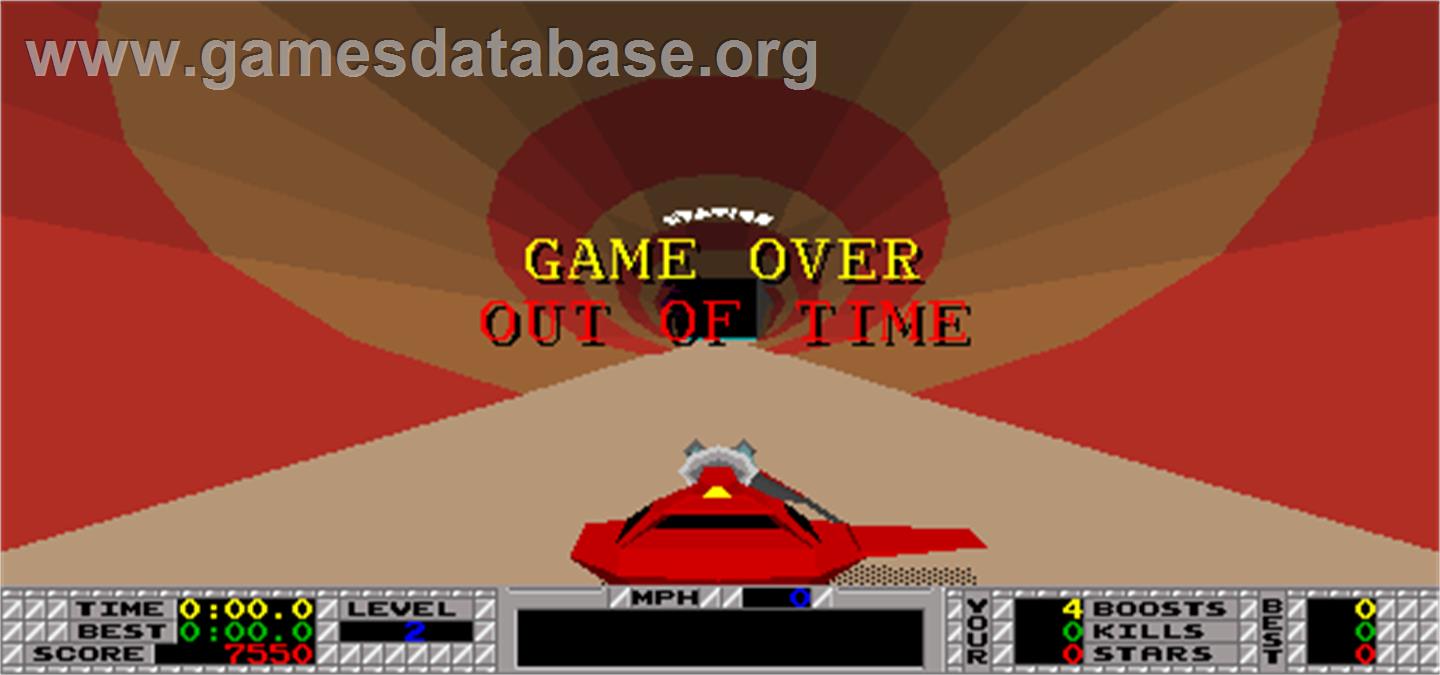 S.T.U.N. Runner - Arcade - Artwork - Game Over Screen