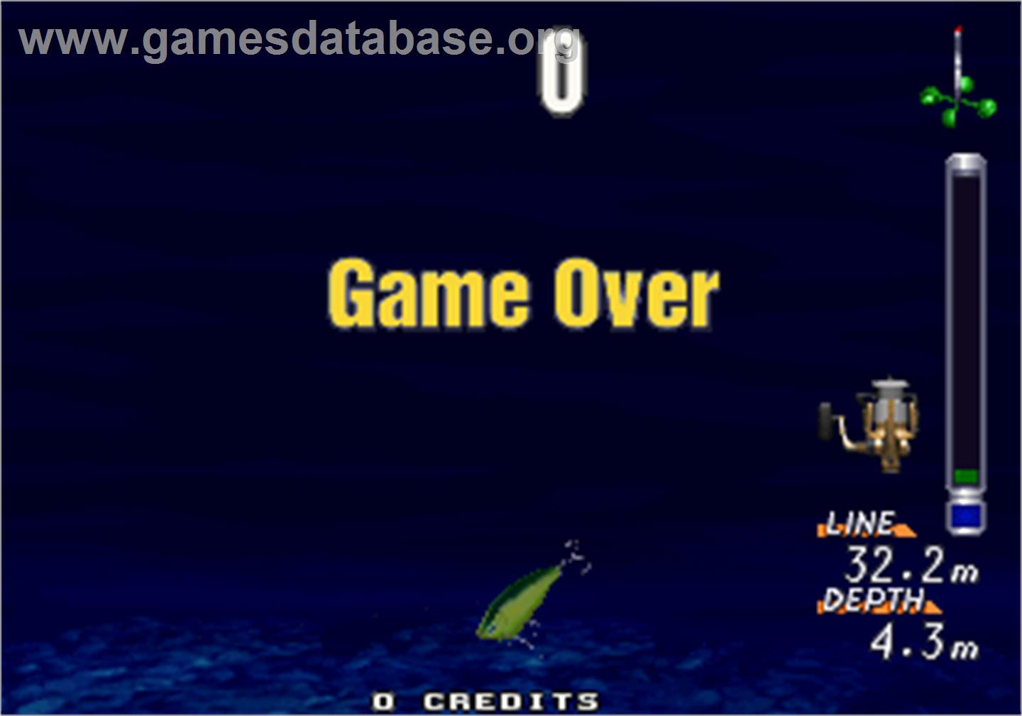Sea Bass Fishing - Arcade - Artwork - Game Over Screen