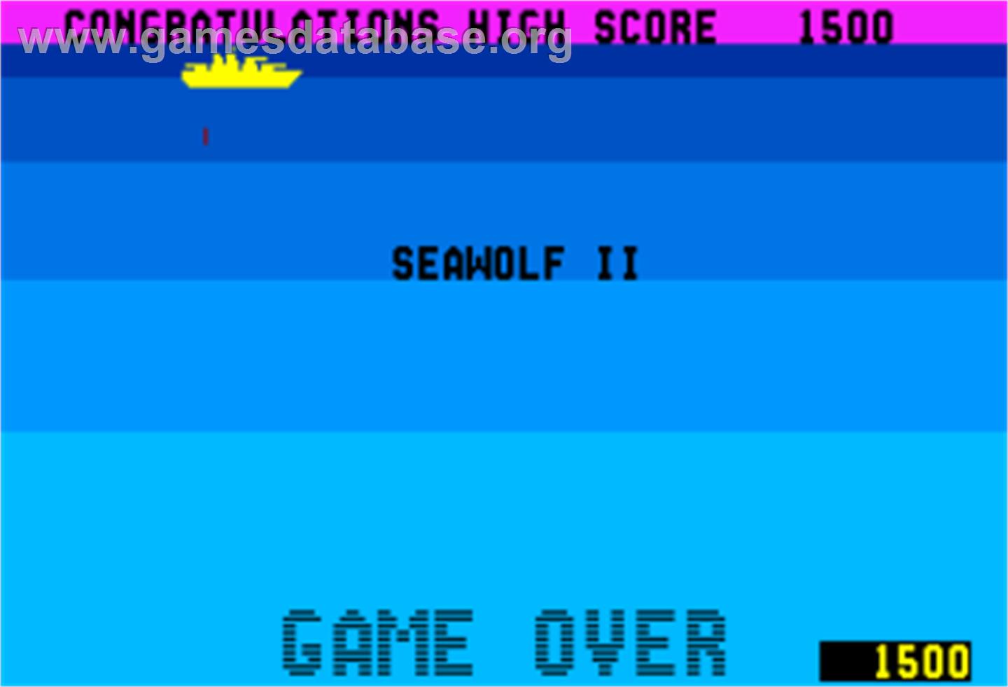 Seawolf II - Arcade - Artwork - Game Over Screen