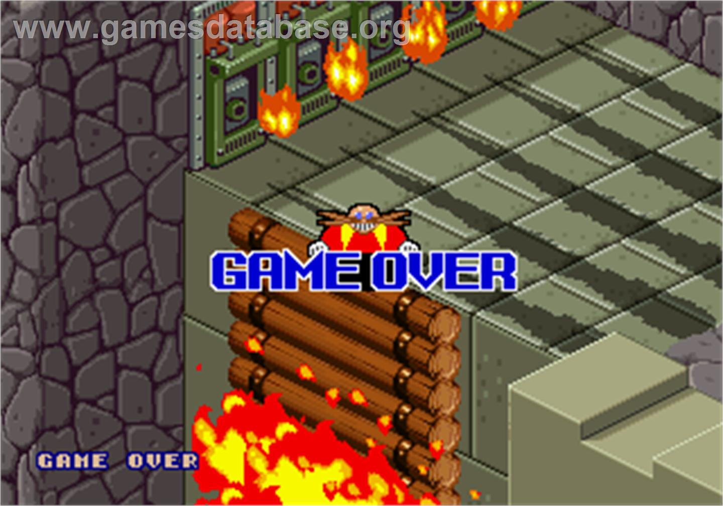 SegaSonic The Hedgehog - Arcade - Artwork - Game Over Screen