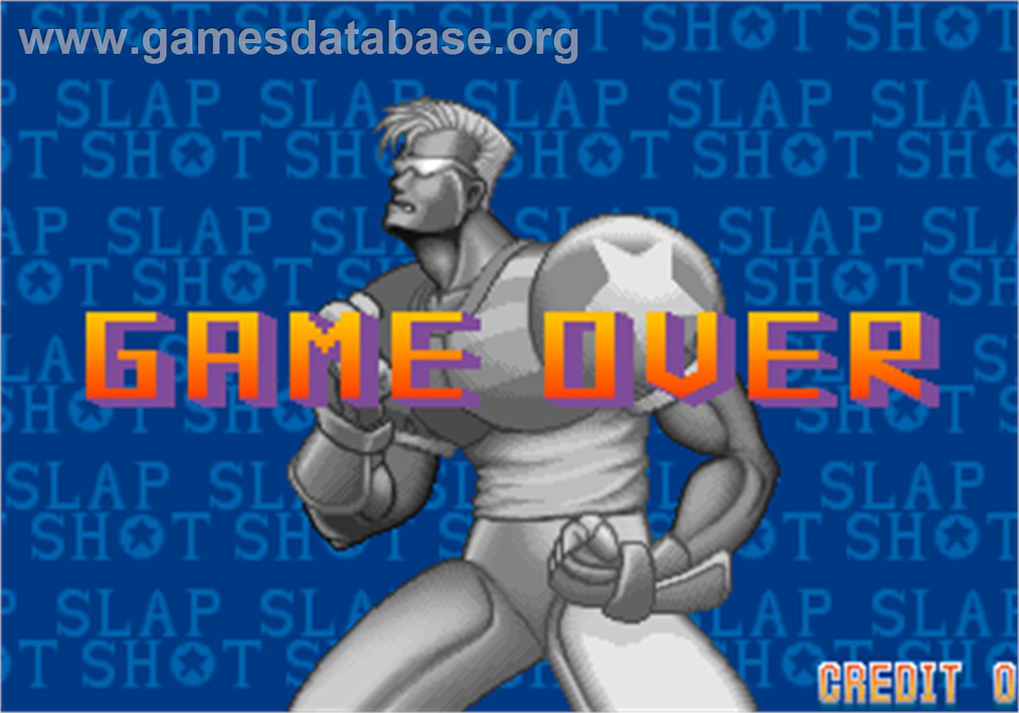 Slap Shot - Arcade - Artwork - Game Over Screen