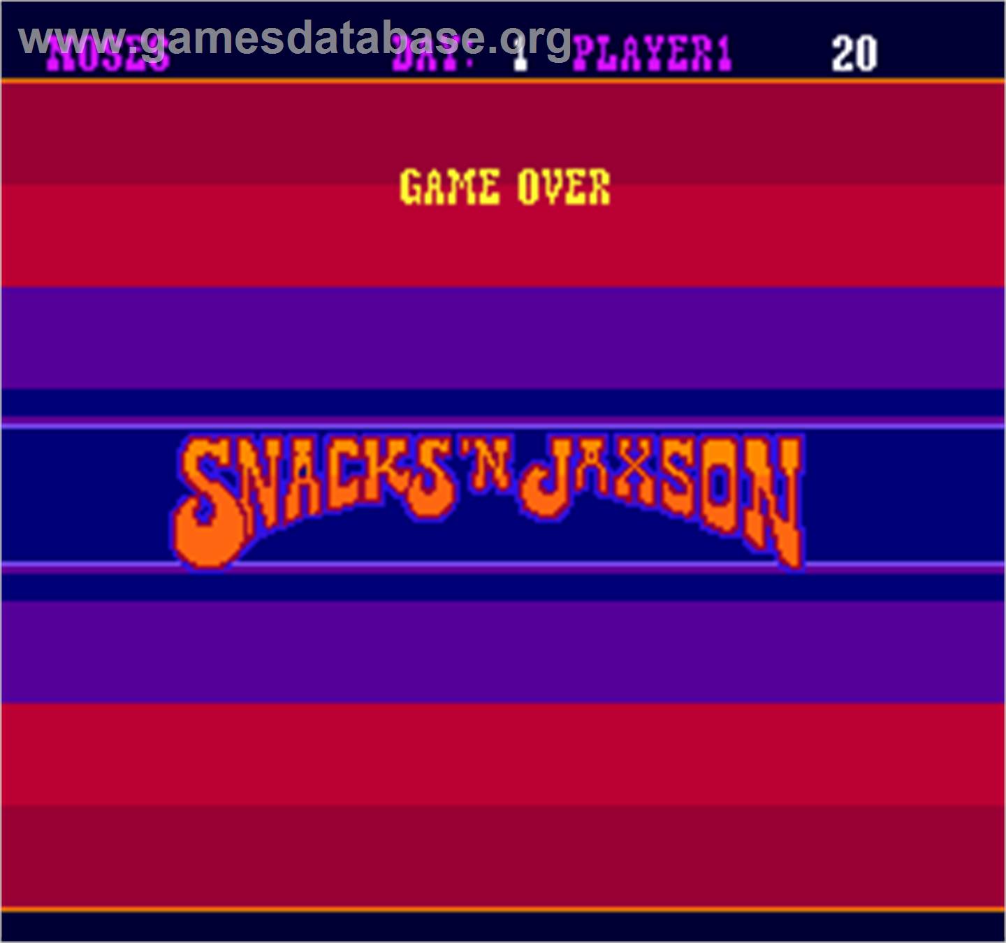 Snacks'n Jaxson - Arcade - Artwork - Game Over Screen