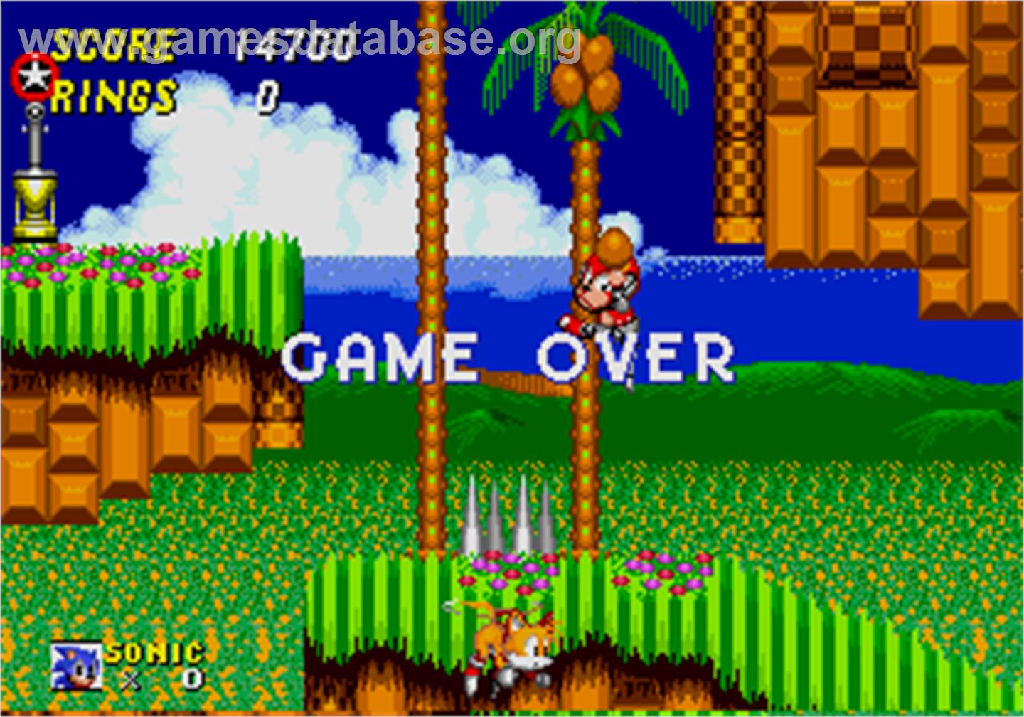 Sonic The Hedgehog 2 - Arcade - Artwork - Game Over Screen