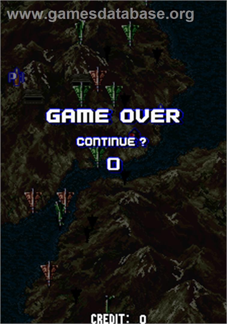 Sonic Wings - Arcade - Artwork - Game Over Screen