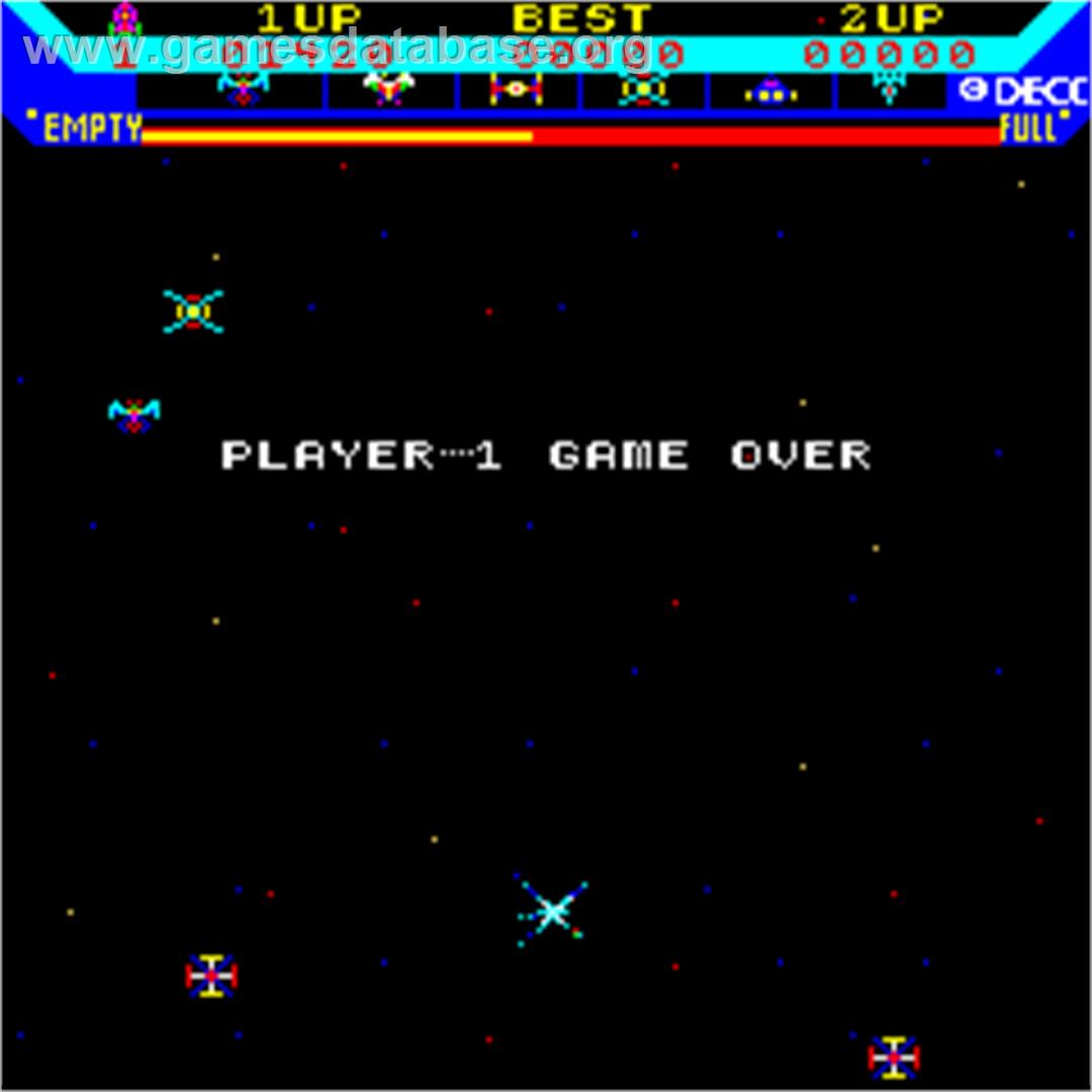 Super Astro Fighter - Arcade - Artwork - Game Over Screen