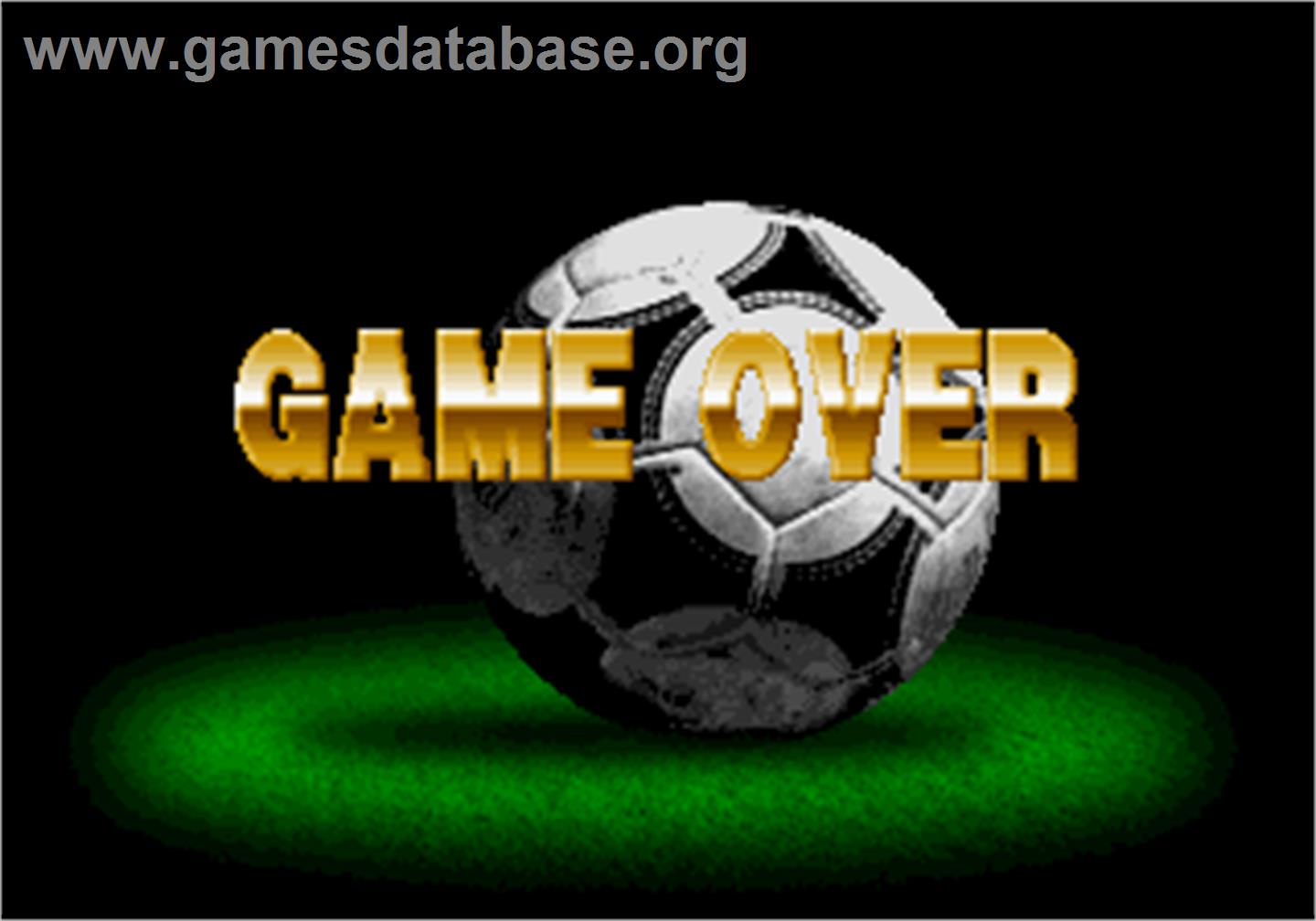 Super Visual Football: European Sega Cup - Arcade - Artwork - Game Over Screen