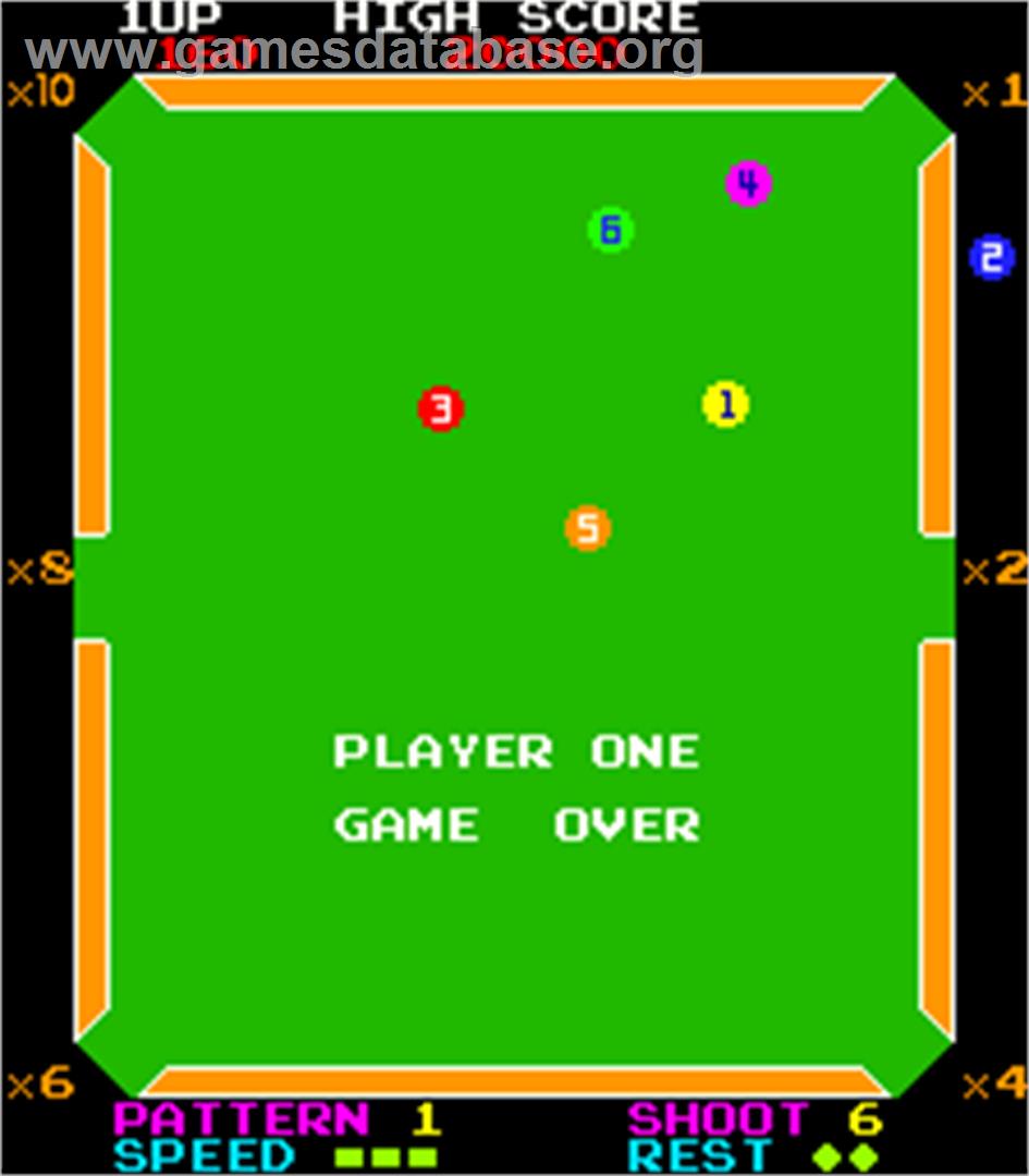 The Billiards - Arcade - Artwork - Game Over Screen