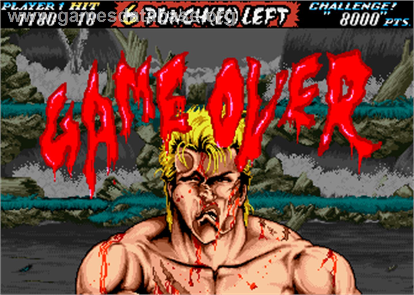 The First Funky Fighter - Arcade - Artwork - Game Over Screen