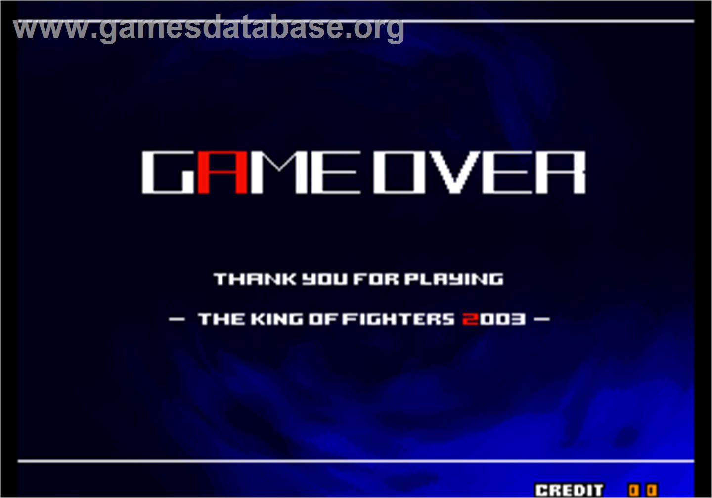 The King of Fighters 2004 Ultra Plus - Arcade - Artwork - Game Over Screen