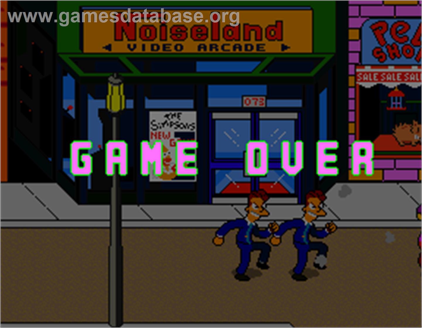 The Simpsons - Arcade - Artwork - Game Over Screen
