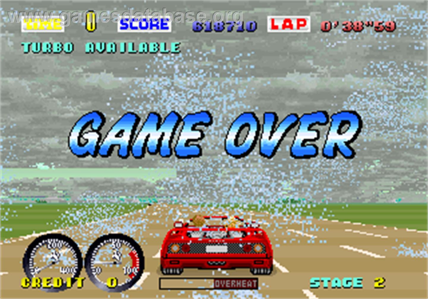 Turbo Out Run - Arcade - Artwork - Game Over Screen