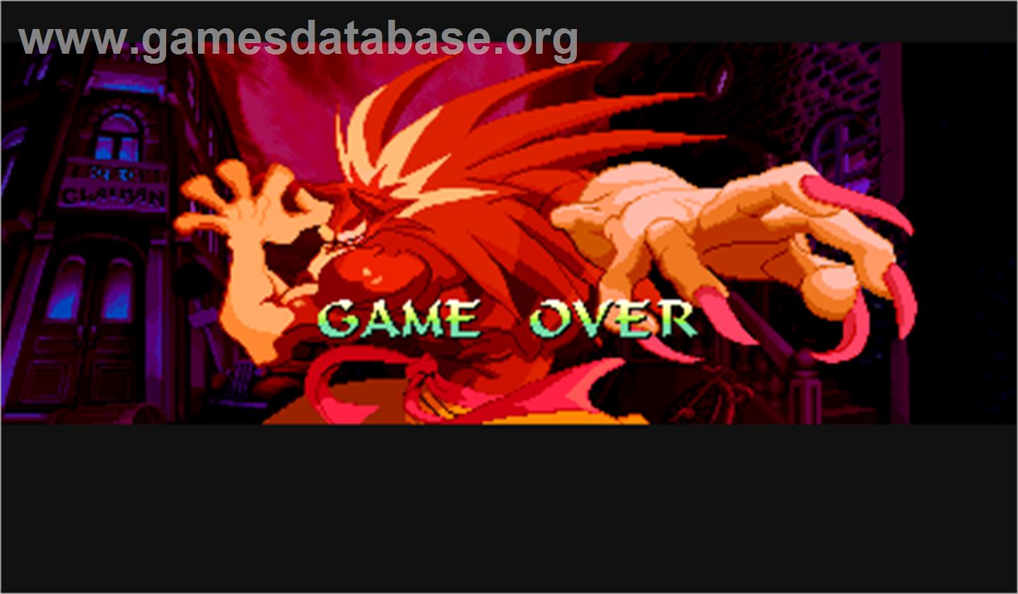 Vampire Hunter: Darkstalkers' Revenge - Arcade - Artwork - Game Over Screen
