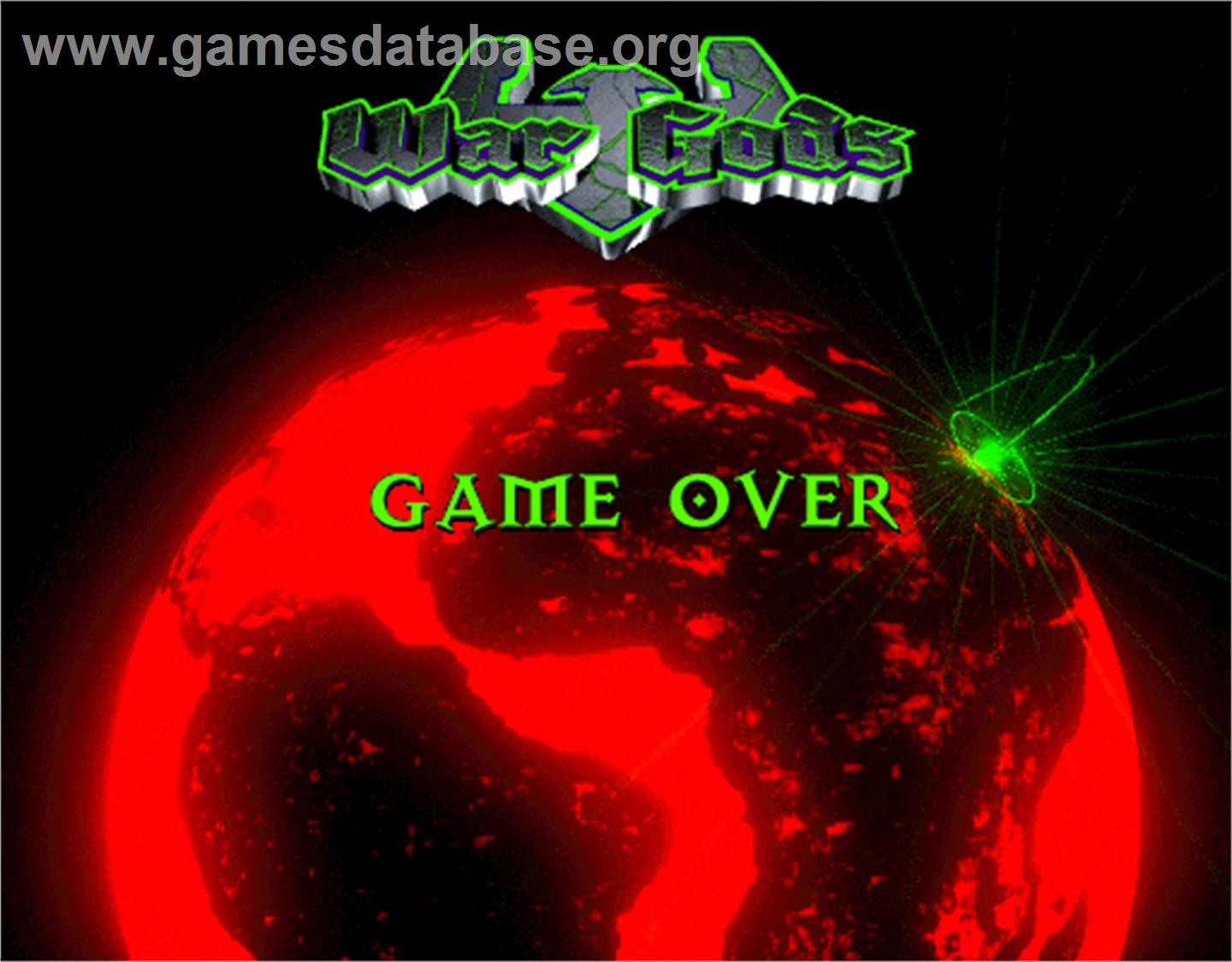 War Gods - Arcade - Artwork - Game Over Screen