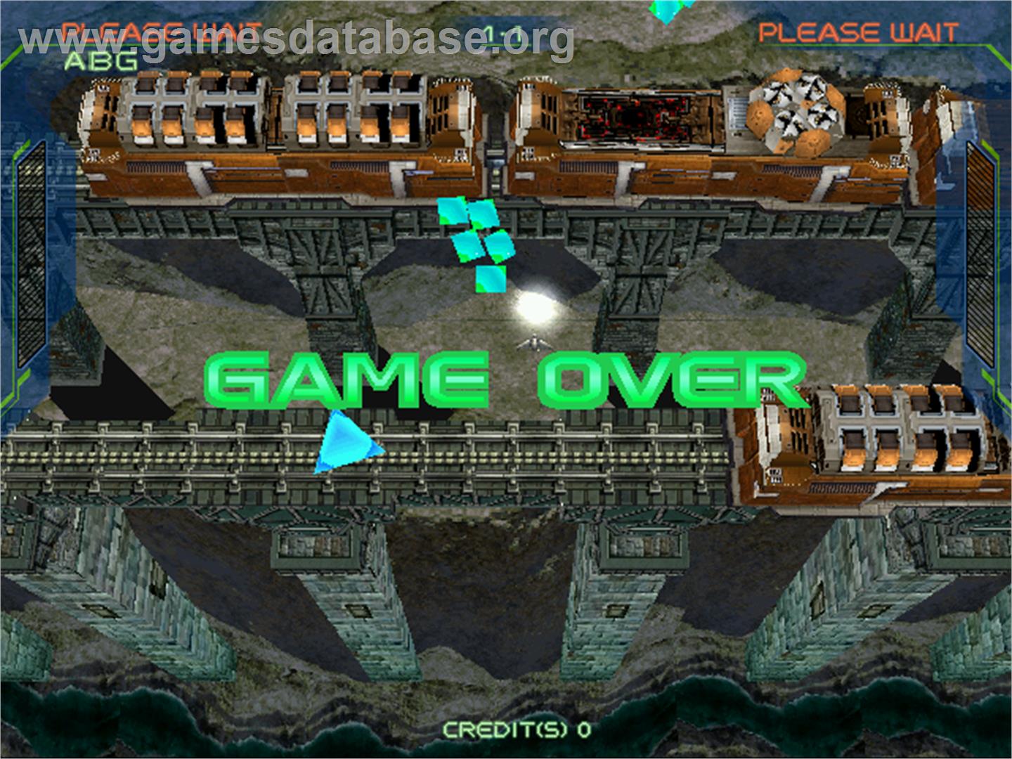 Zero Gunner 2 - Arcade - Artwork - Game Over Screen