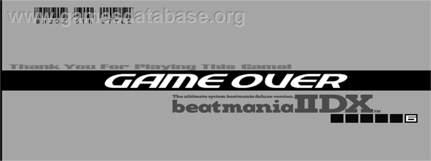 beatmania IIDX 6th style - Arcade - Artwork - Game Over Screen