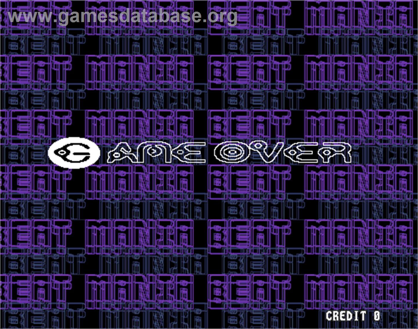 beatmania complete MIX 2 - Arcade - Artwork - Game Over Screen