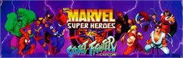 Arcade Cabinet Marquee for Marvel Super Heroes Vs. Street Fighter.