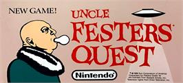 Arcade Cabinet Marquee for Uncle Fester's Quest: The Addams Family.