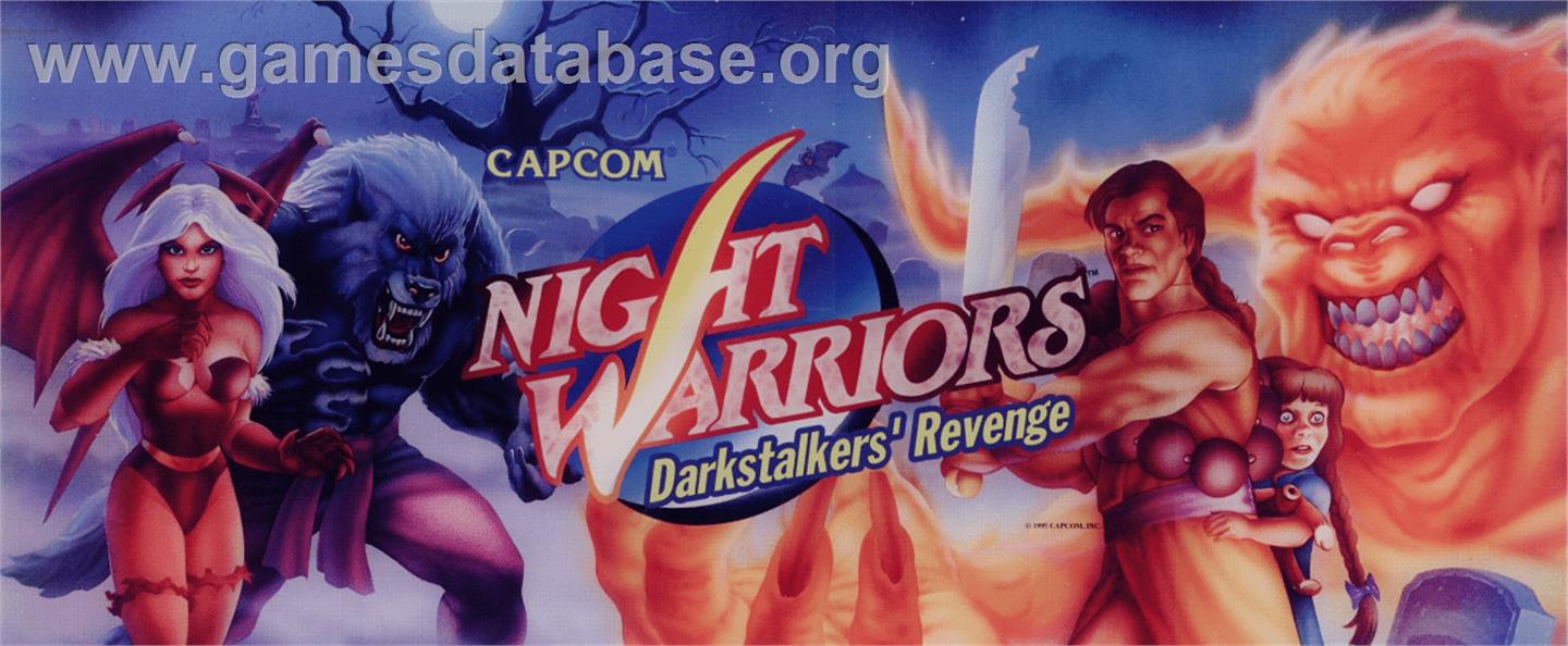 Night Warriors: Darkstalkers' Revenge - Arcade - Artwork - Marquee