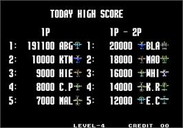 High Score Screen for Aero Fighters 3 / Sonic Wings 3.